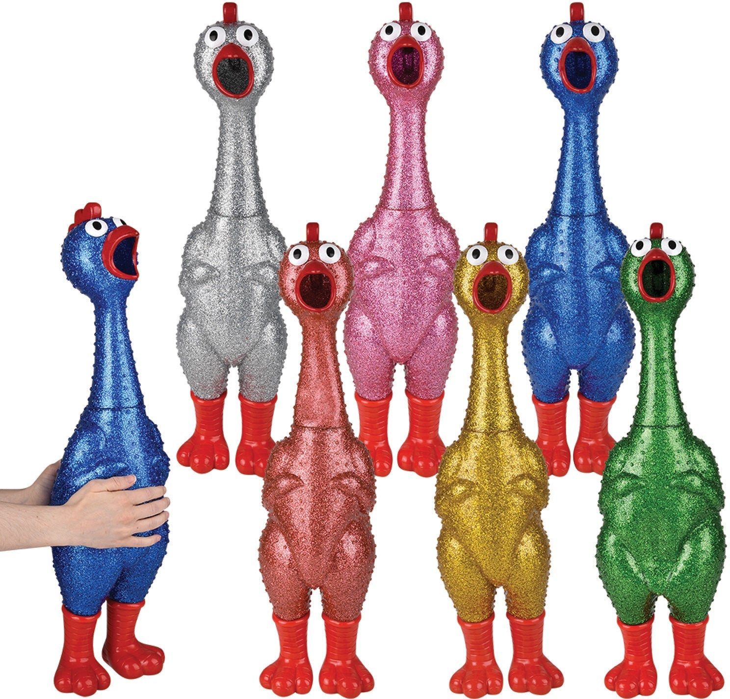 Giant Sparkle Rubber Chicken
