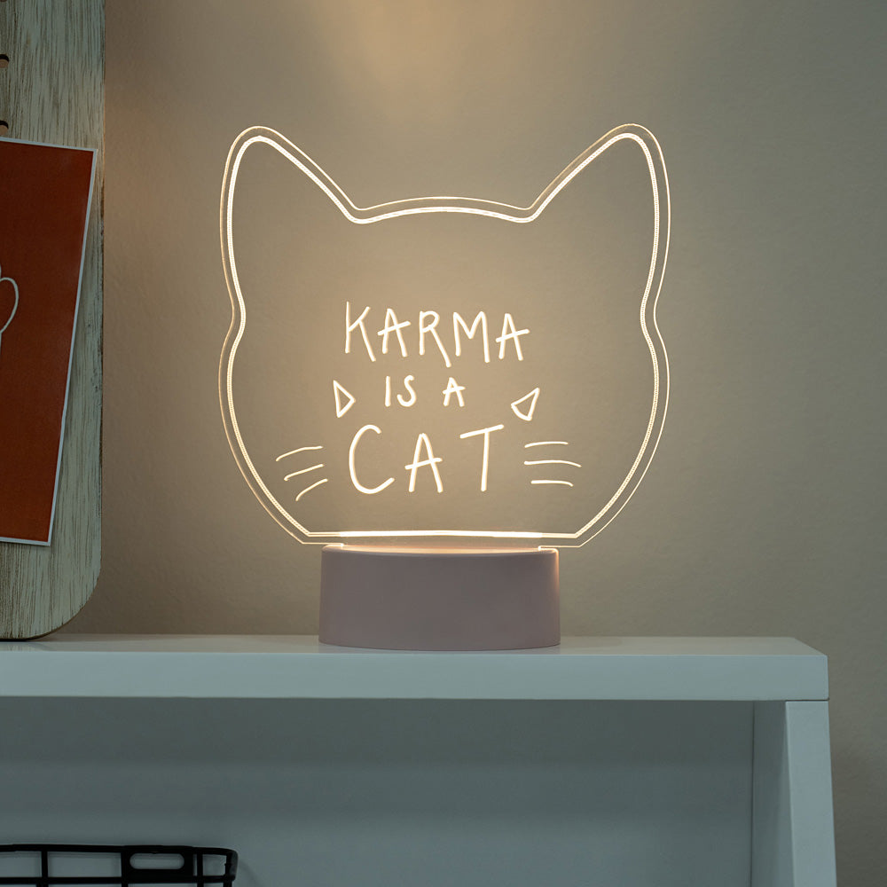 Cat Write On Neon Light