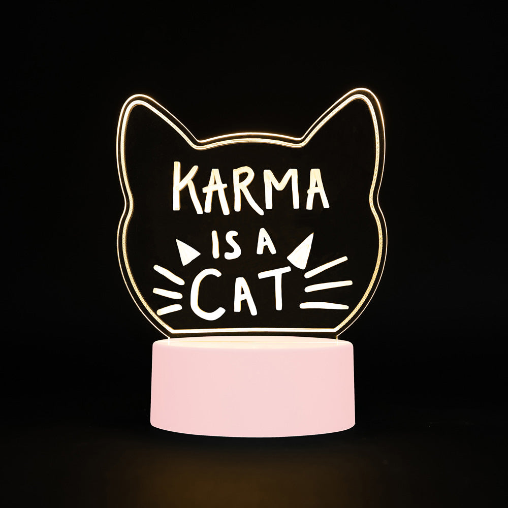 Cat Write On Neon Light