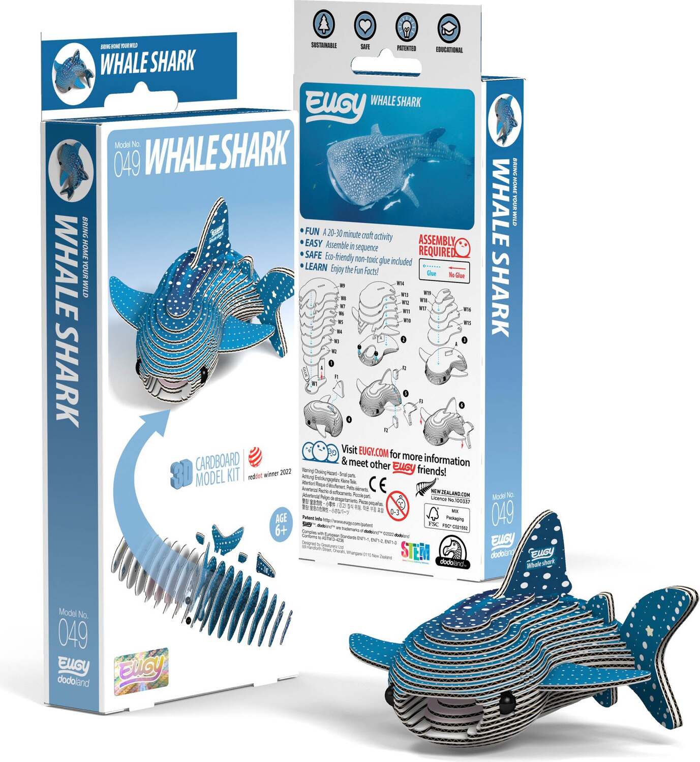 Eugy Whale Shark 3D Cardboard Model Kit