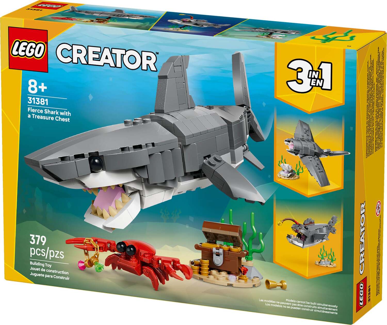CREATOR 3 in 1 Fierce Shark with a Treasure Chest