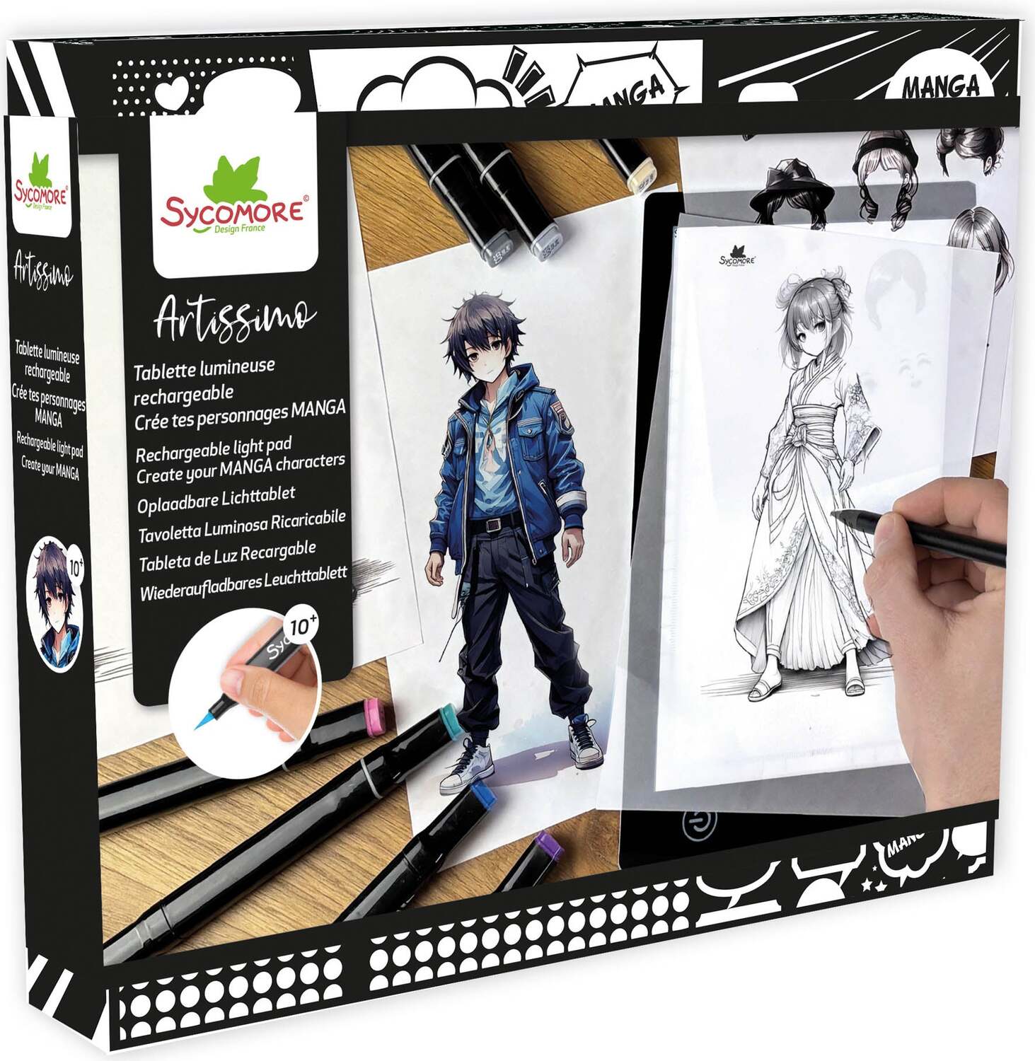 Sycomore Artissimo Create Your Manga Characters Rechargeable Light Pad