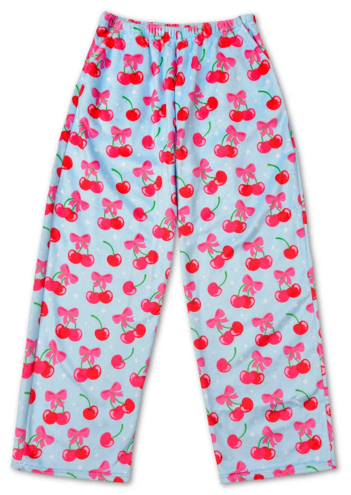 Cheerful Cherries Plush Pants (Medium (10-12))