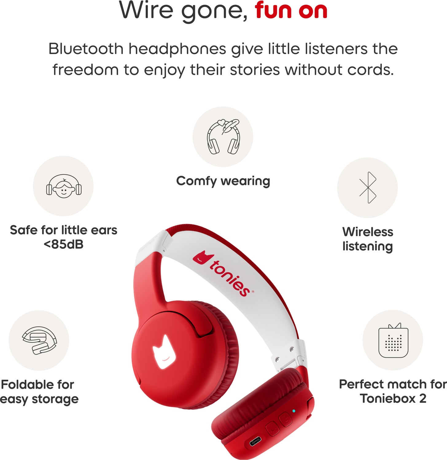 Bluetooth Headphones: Sunset Red