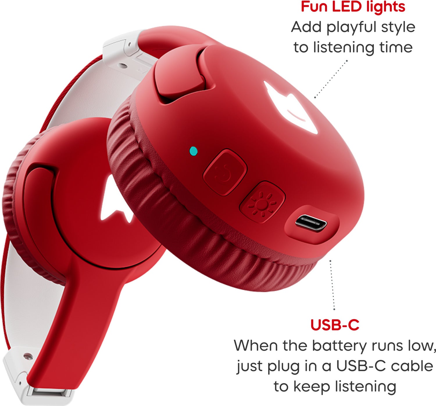 Bluetooth Headphones: Sunset Red