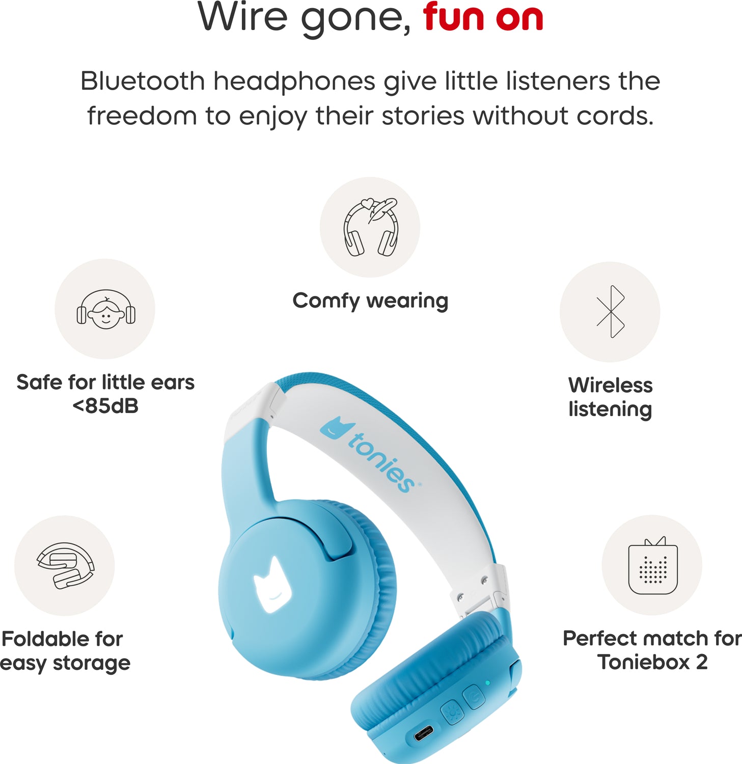 Bluetooth Headphones: Sky Blue