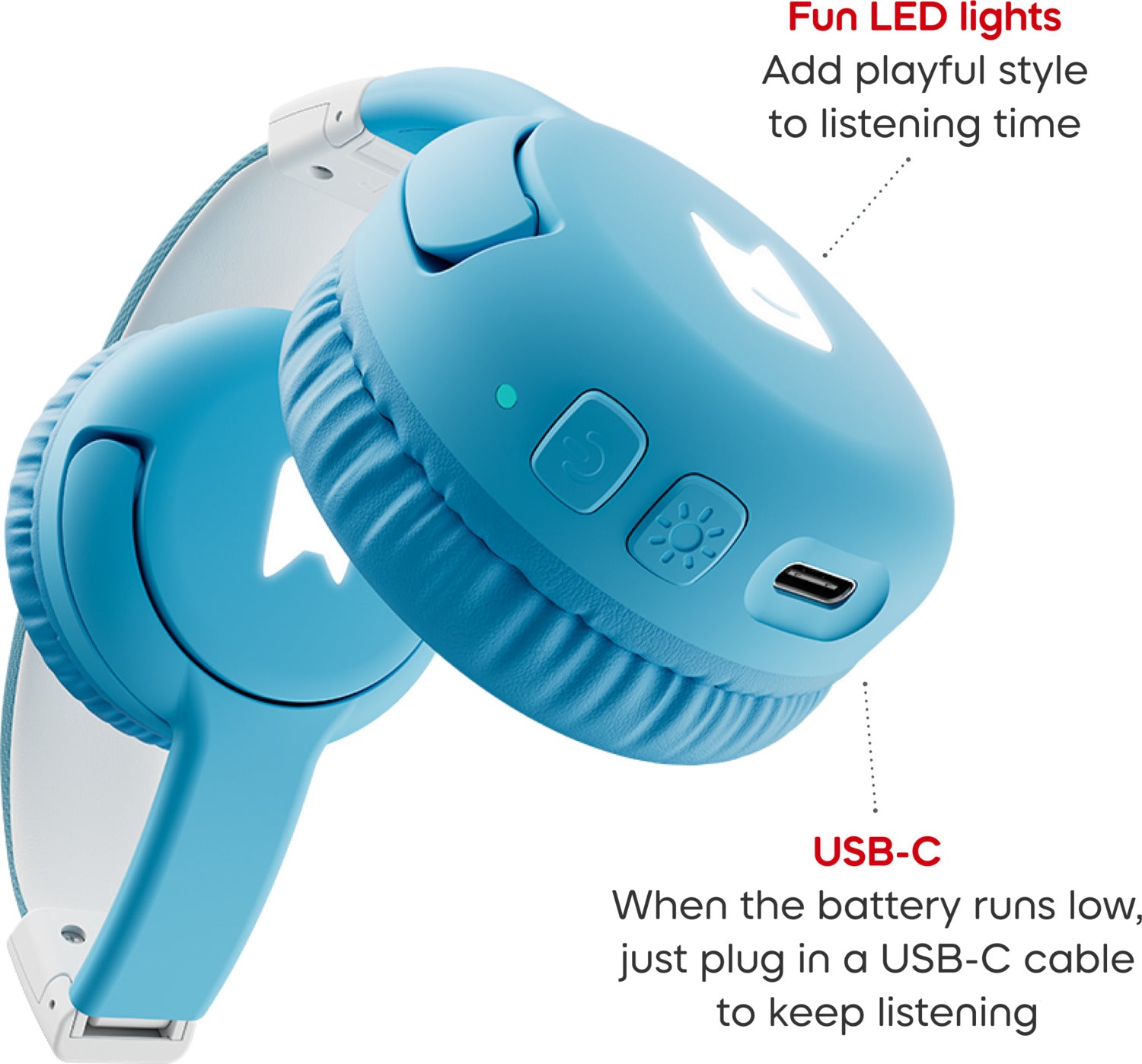 Bluetooth Headphones: Sky Blue