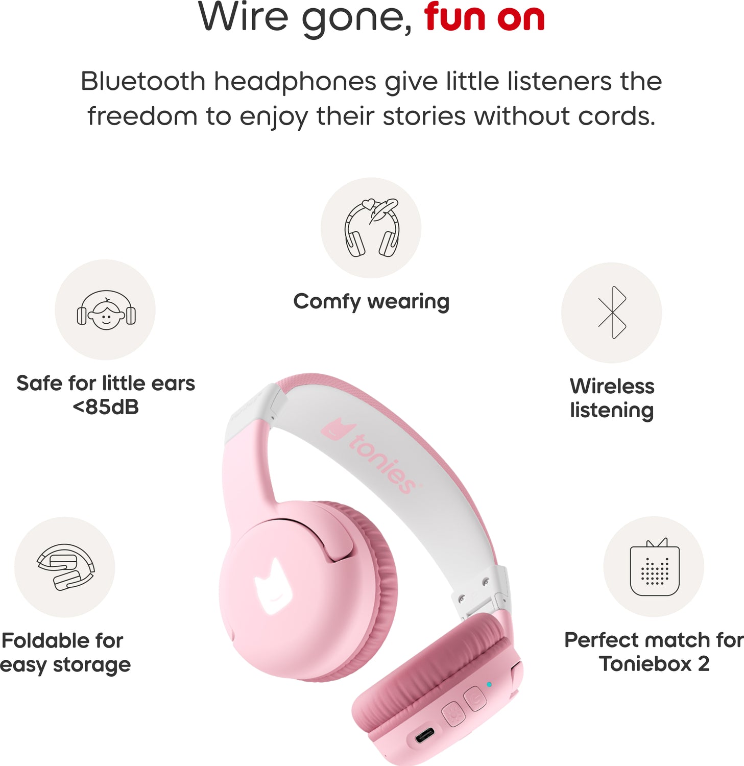 Bluetooth Headphones: Cloud Pink