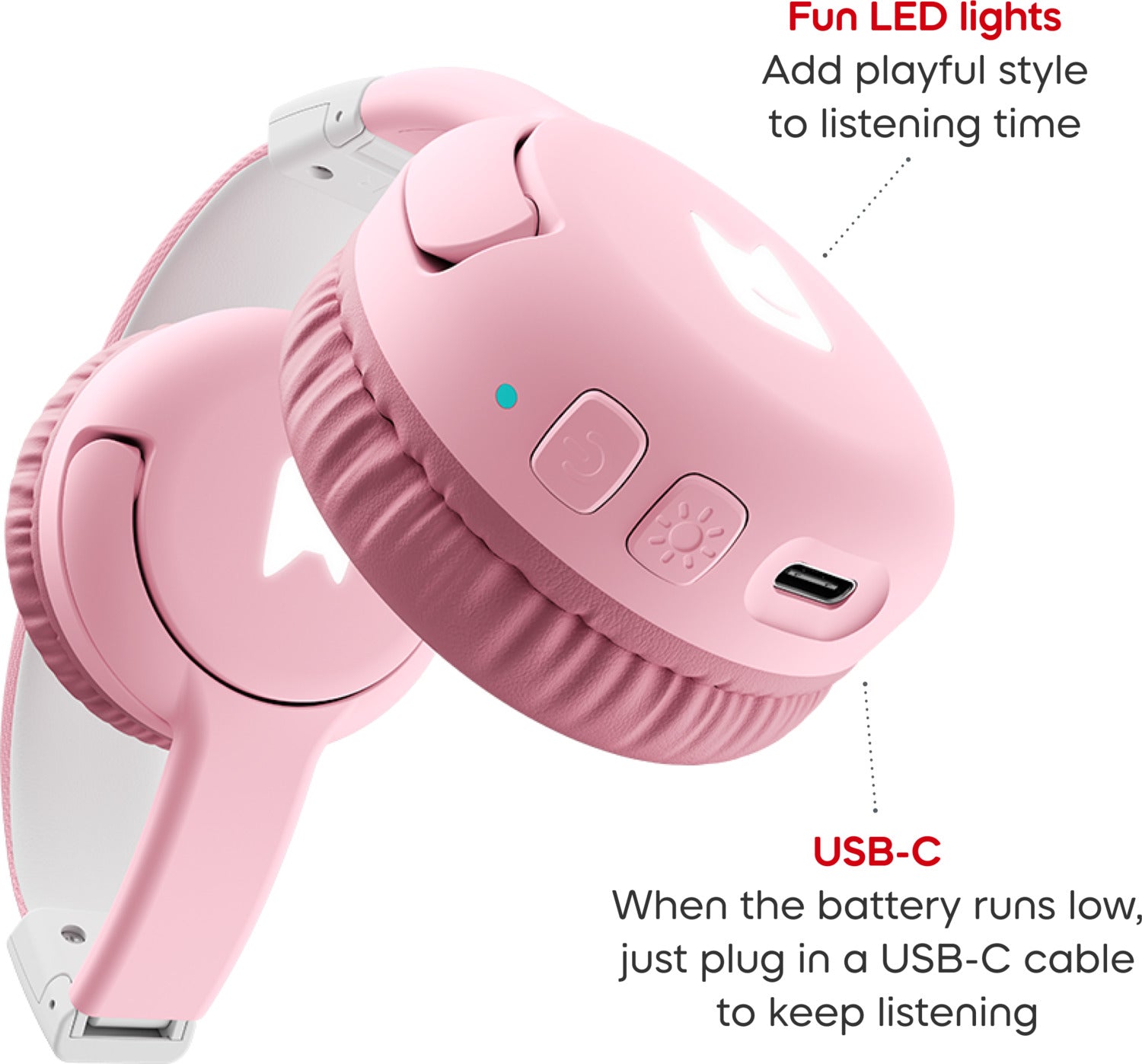 Bluetooth Headphones: Cloud Pink