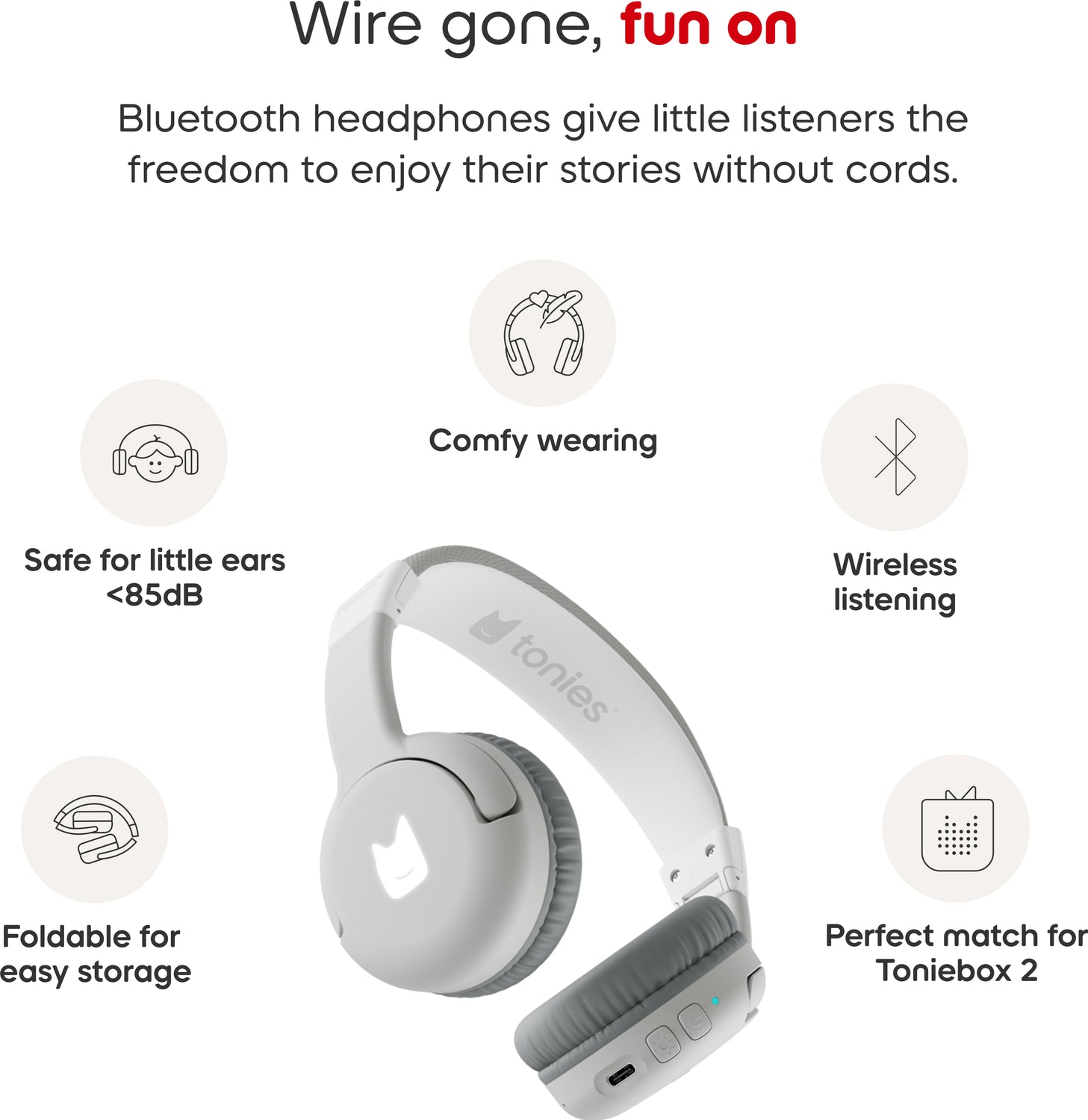 Bluetooth Headphones: Moon Gray