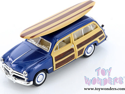 Ford Woody Wagon with Surfboard Hardtop (1949, 1/40 scale diecast model car) (assorted colors)