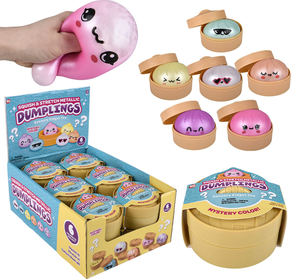 3.25" Squish and Stretch Metallic Surprise Dumplings (sold individually)