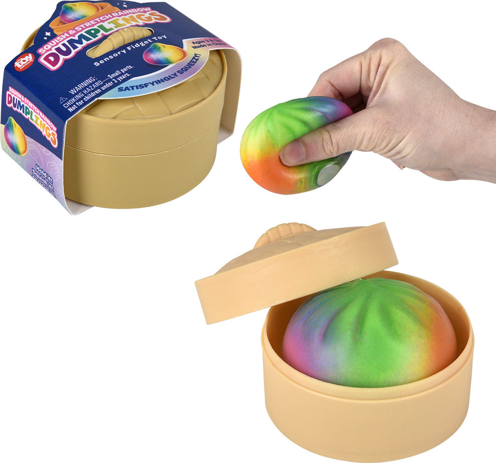 2" Squish and Stretch Rainbow Surprise Dumplings (sold individually)