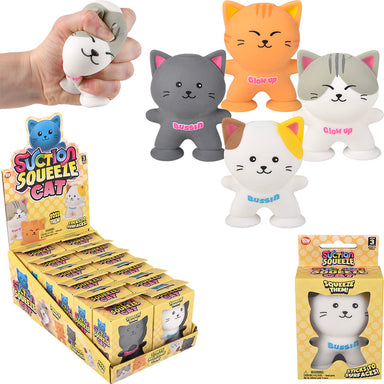 3" Squeezy Suction Cat 12ct