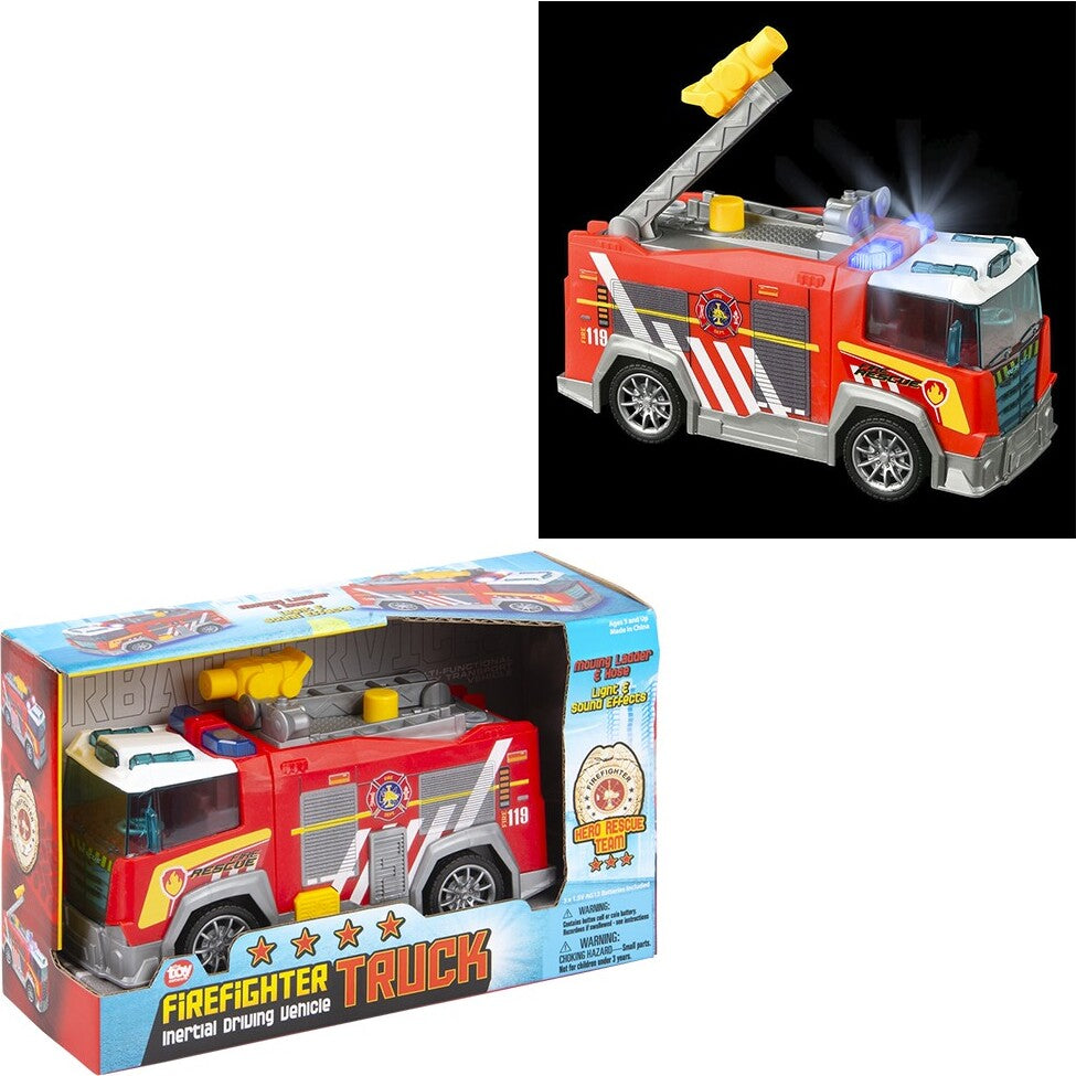 7.5" Friction Fire Engine with Light +sound+water Squirt