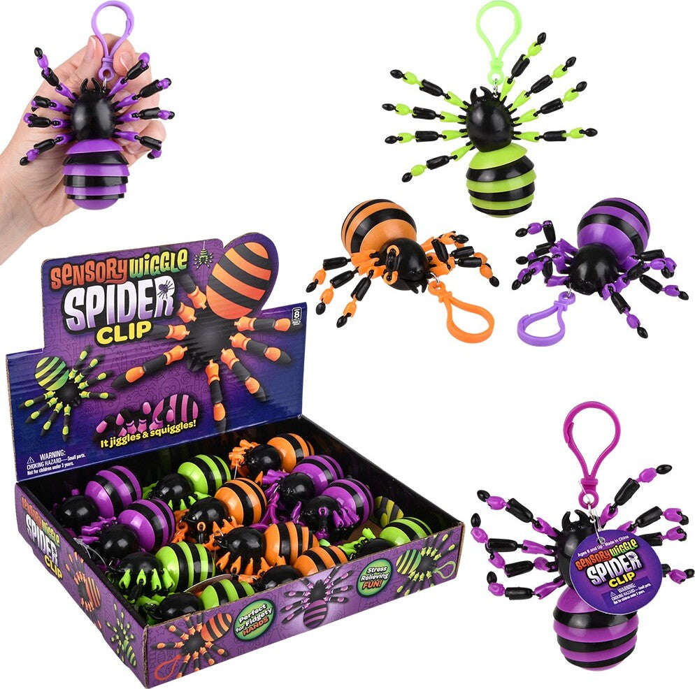 3" Wiggle Sensory Spider Clip On