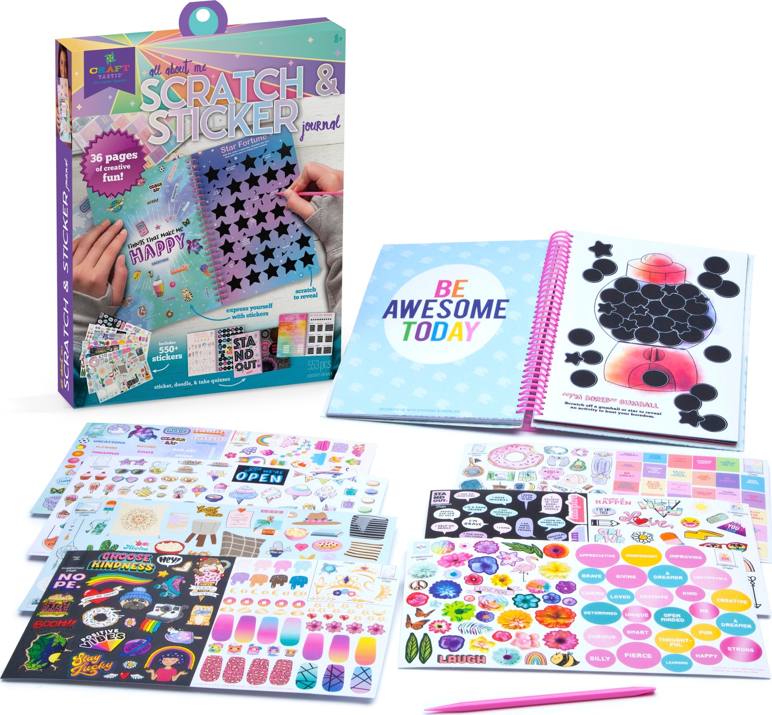 Craft-Tastic Scratch And Sticker Journal - Teaching Toys and Books