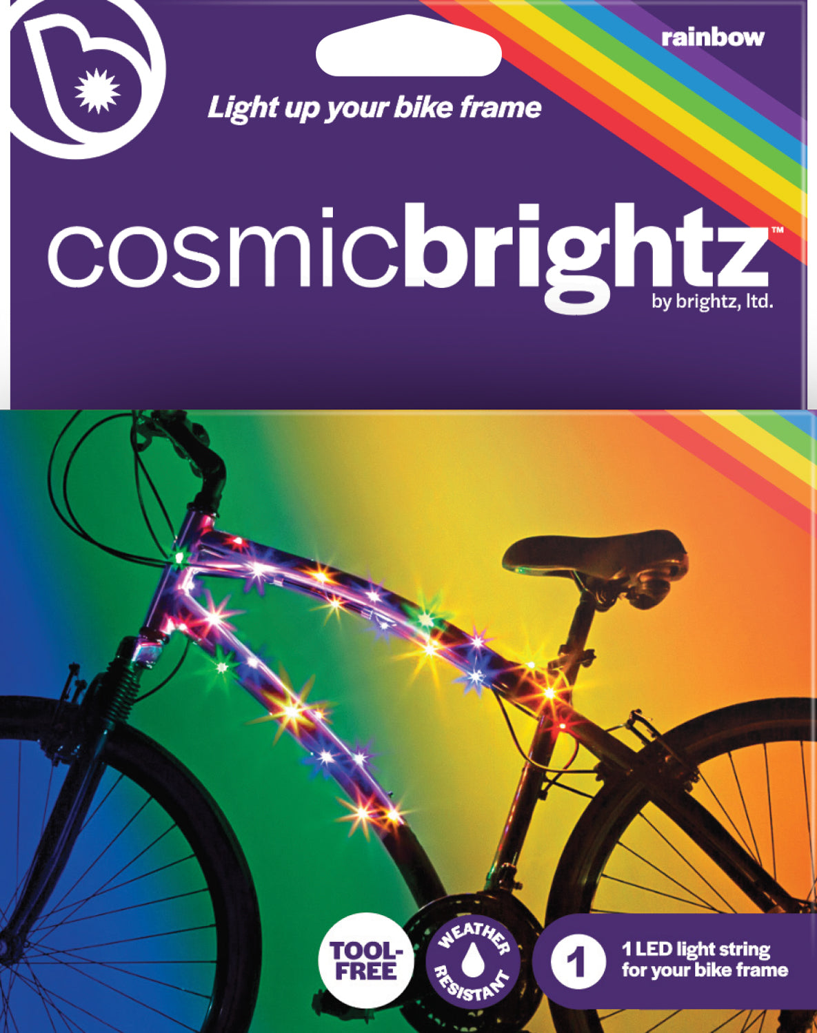 Cosmicbrightz Rainbow Led Bicycle Frame Light