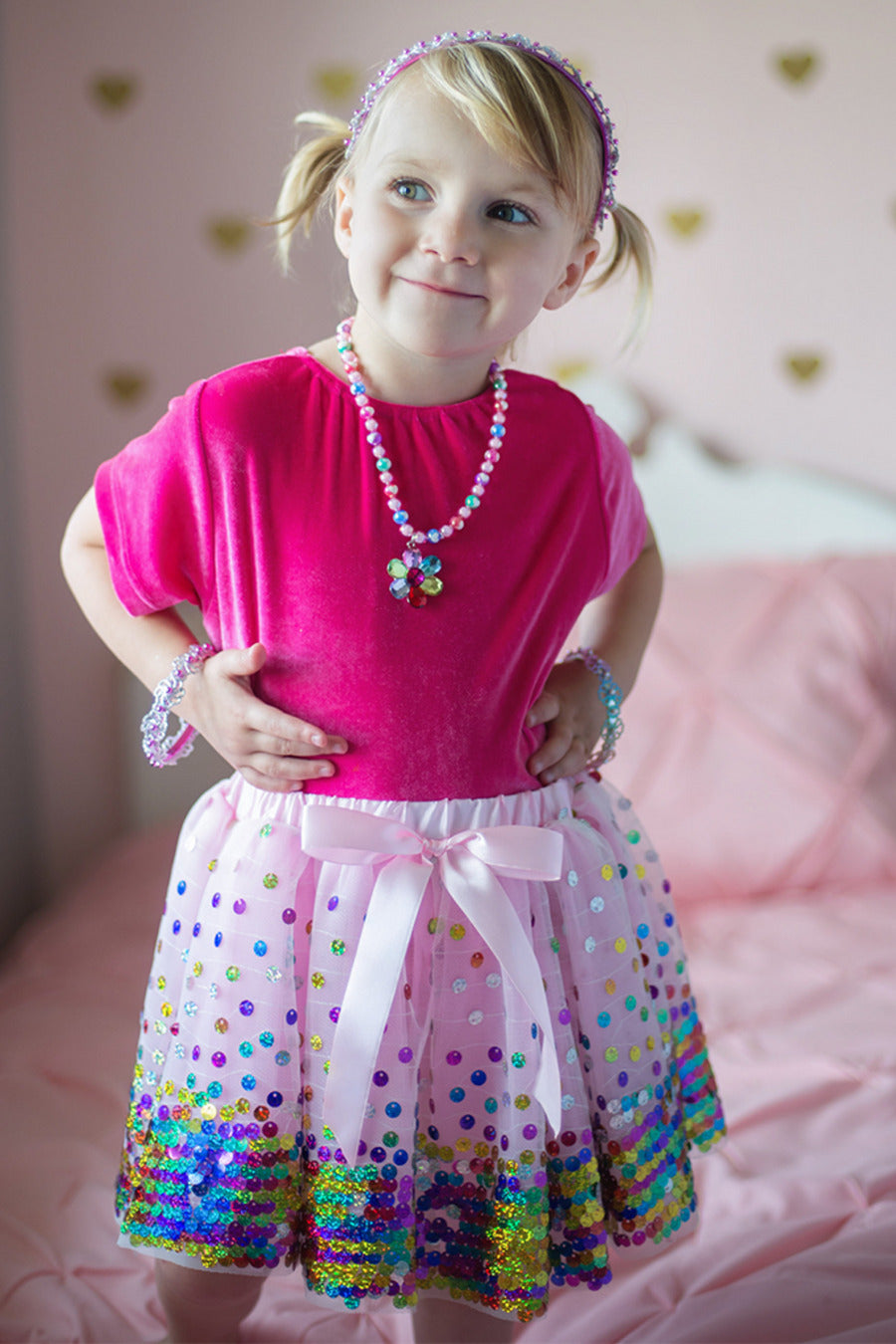 Pink Party Fun Sequin Skirt (Size 4-6)