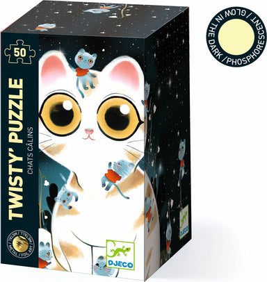 Cuddly Cats 50pc Metallic Glow-in-the-Dark Wizzy Jigsaw Puzzle