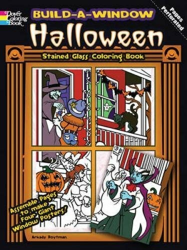 Build a Window Stained Glass Coloring Book--Halloween