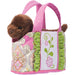 Pink Bird-tote with Chocolate Lab