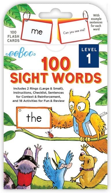 100 Sight Words Level 1 Literacy Flash Cards