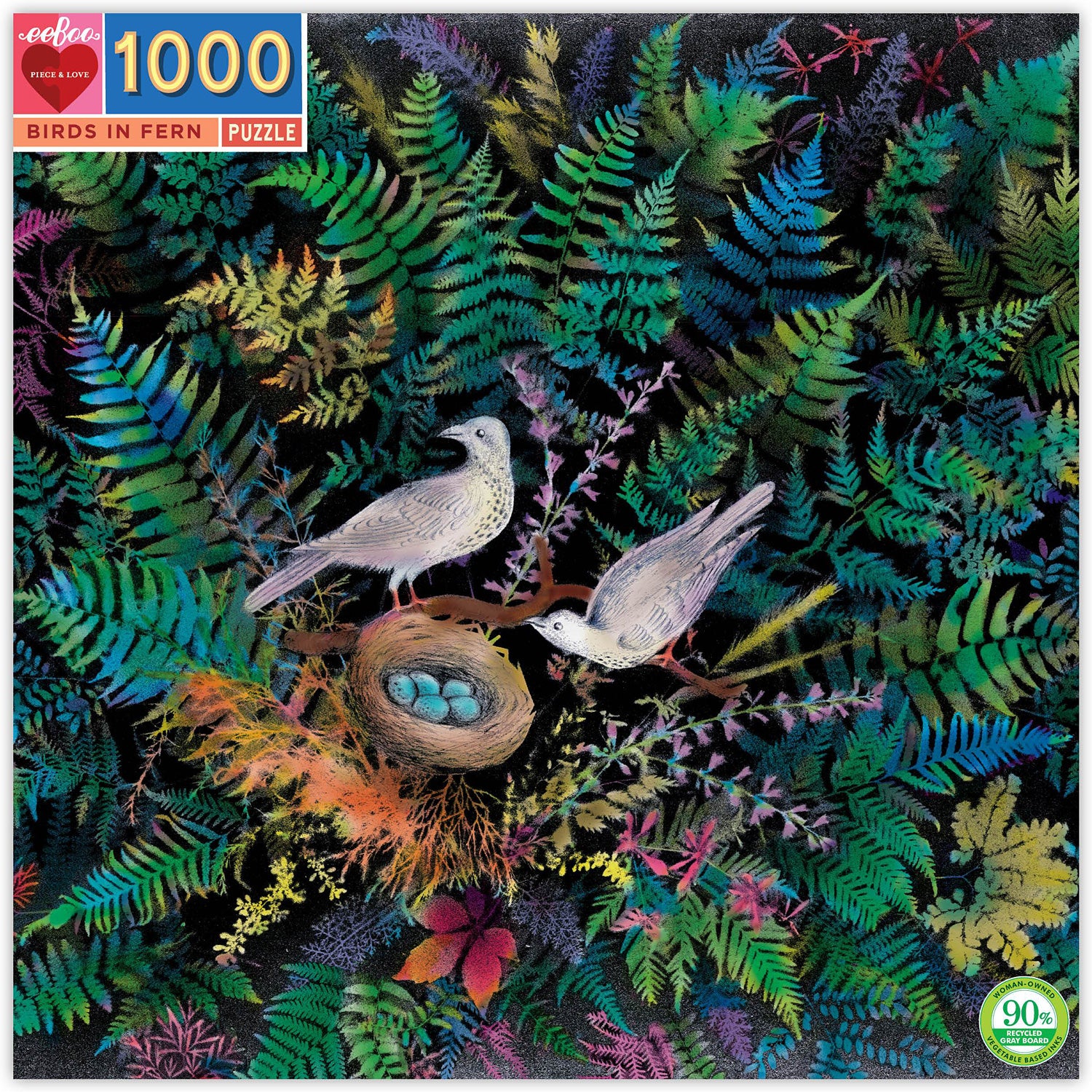 Birds in Fern 1000 Piece Puzzle