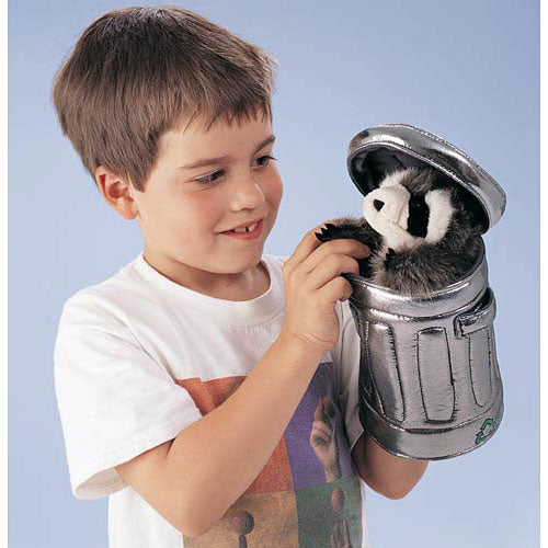 Raccoon In Garbage Can Hand Puppet