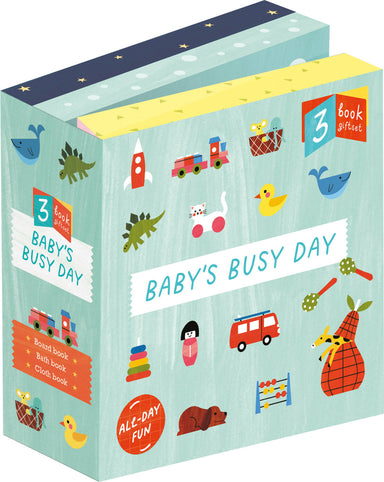Baby's Busy Day: 3 book gift set - All Day Fun - Board book, Bath book, Cloth book