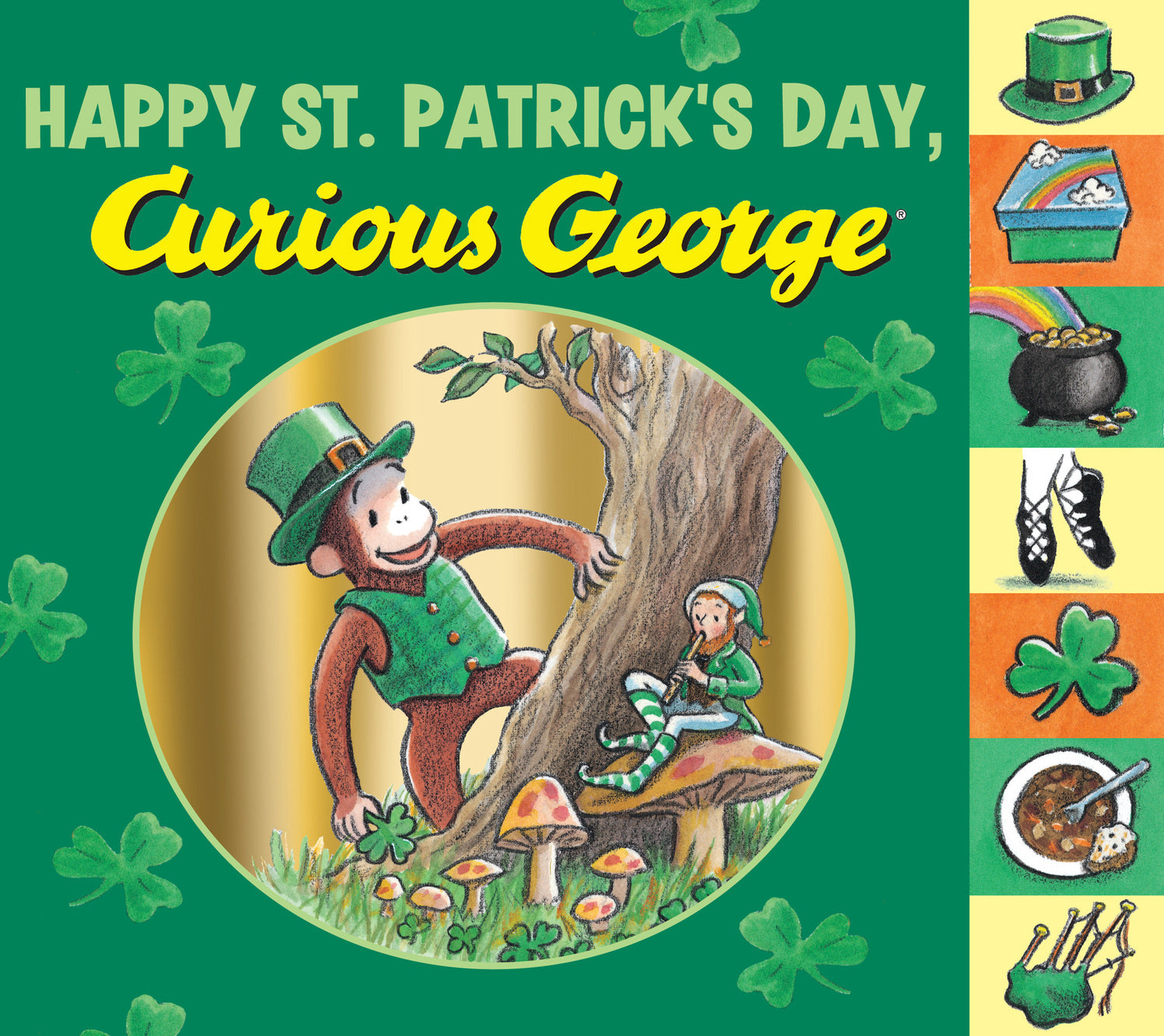 Happy St. Patrick's Day, Curious George tabbed board book