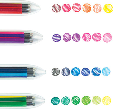 6 Click Multi Color Gel Pens  Set Of 4