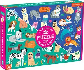 Cats & Dogs 100 Piece Double-Sided Puzzle