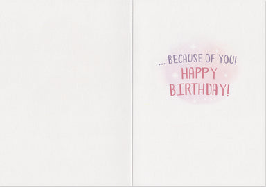 Pink Ribbon Foil Birthday Card