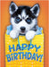 Photo Realistic Husky Foil Birthdaycard