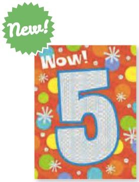 Age 5 Foil Gift Enclosure Card