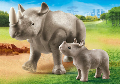 Rhino With Calf