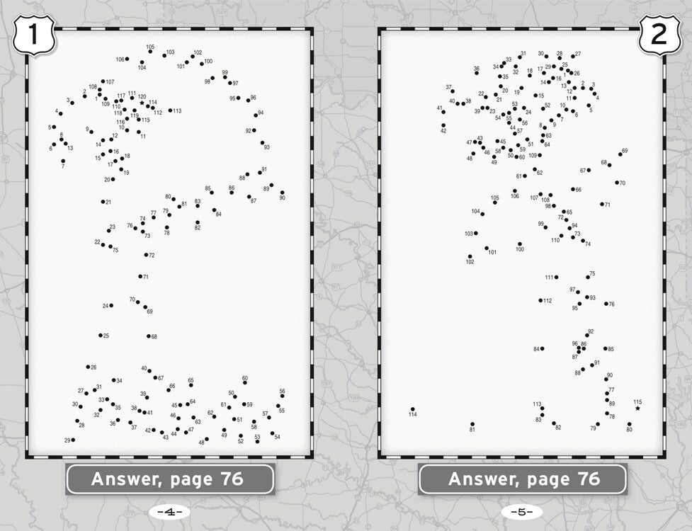 Dot-to-Dot Puzzles for a Road Trip