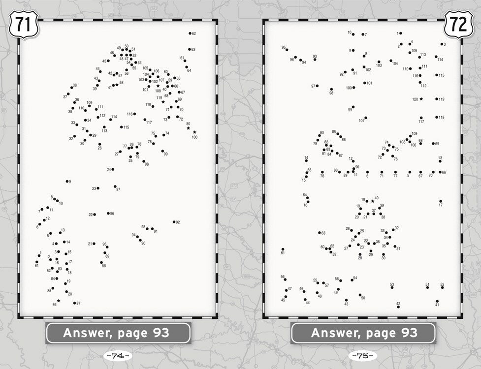 Dot-to-Dot Puzzles for a Road Trip