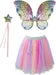 Great Pretenders Rainbow Sequins Skirt, Wings and Wand Dress up set