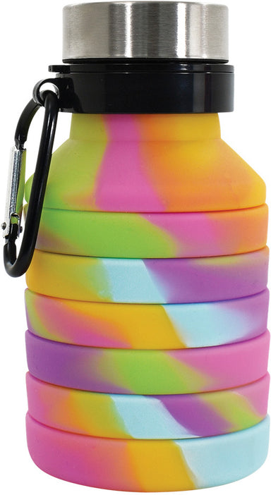 Tie Dye Silicone Collapsible Water Bottle