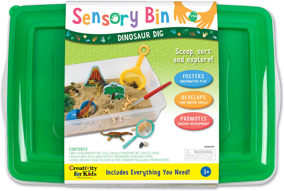 dinosaur dig sensory bin