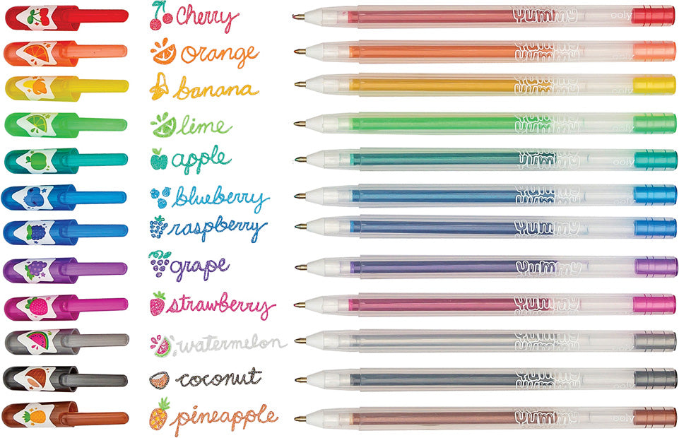 Yummy Yummy Scented Glitter Gel Pens - Set of 12