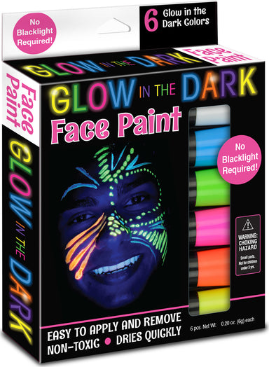 Glow In The Dark Face Paint Stix  6 Pack