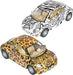 5" Die Cast Safari Print Vw Beetle