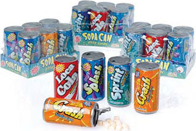 Soda Can Fizzy Candy - 72 cans per unit (assorted)